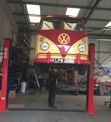 Working in the garage